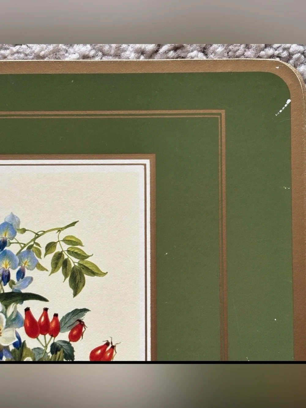 Pimpernel Vintage Botanical Meissen Floral Fruit Cork Backed Placemats Set of 4